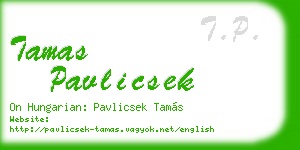 tamas pavlicsek business card